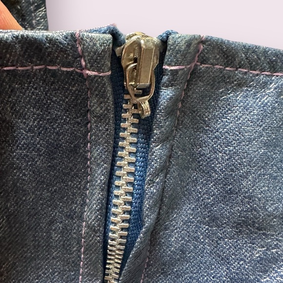 Vintage Toddler Girl Sparkle Brand Half Zip Faux Leather Metallic Tank Size 4 - Picture 7 of 13